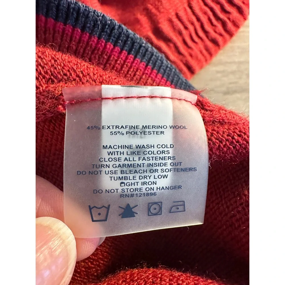 Title Nine‎ Merino Wool Blend Hooded Sweater Dress Size XS Red Kangaroo Pocket